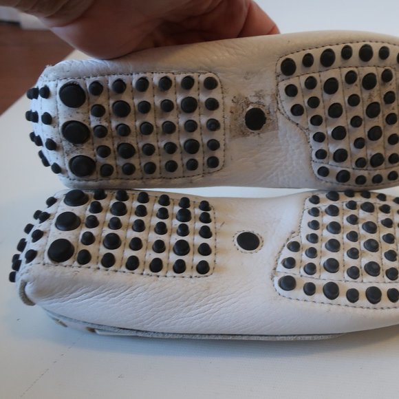 Womens L'Artigiano Sorrentino White Leather Flat Driving Shoes 38D US/8D * - Picture 5 of 10